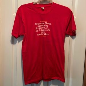 Vintage men’s or women’s t-shirt, w/ saying, size lrg 42-44, made in USA